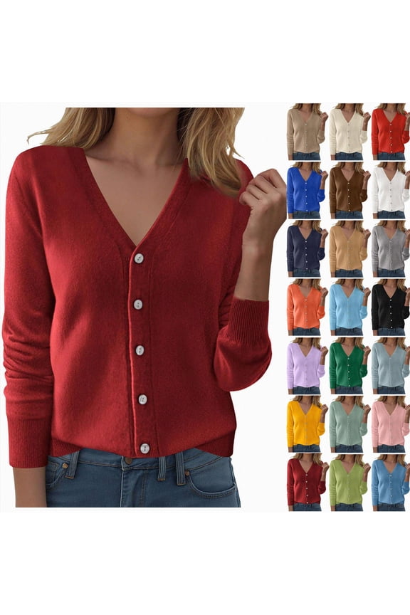 Women's Cotton Lightweight Cardigans Long Sleeve Knitted Button Down Sweater Beige for Size M