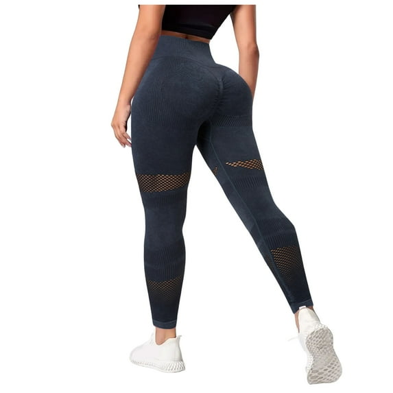COMVALUE Women's High Waisted Leggings Seamless Workout Gym Yoga Pants Tummy Control Activewear (Black, S)