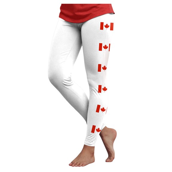 COMVALUE Women's High Waisted Leggings Yoga Pants, Squat Proof Casual Workout Leggings (White, M)