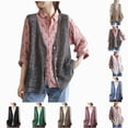 thumbnail image 1 of COMVALUE Women’s Hollow Out Crochet Vest Button Up V Neck Stitch Cardigan Boho Waistcoat Shrug Black One Size, 1 of 5