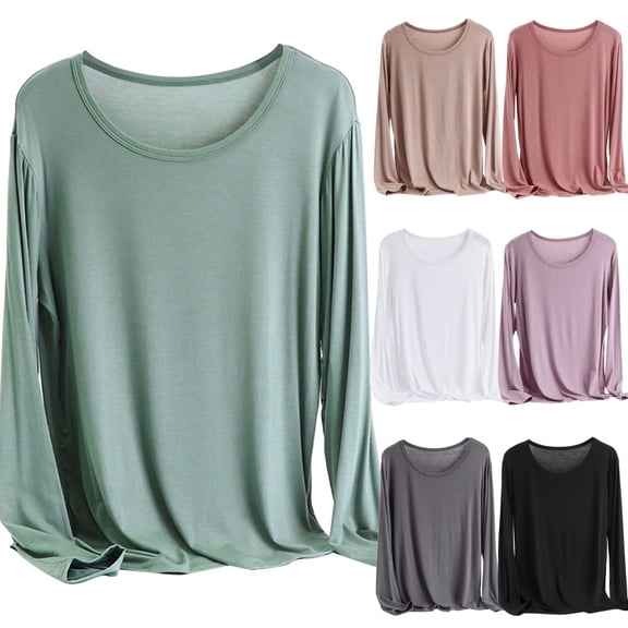 COMVALUE Women's Layer Shirt Long Sleeve Thermal Underwear Crewneck Casual Tee Tops (Black, 4XL)