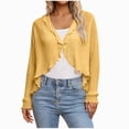 thumbnail image 1 of COMVALUE Women's Long Sleeve Cardigan Sweaters Open Front Cropped Bolero Shrugs for Dresses (Gold, One Size), 1 of 5