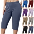 thumbnail image 1 of COMVALUE Women's Plus Size Knee-Length Ankle Length Pants (Pink, L), 1 of 5