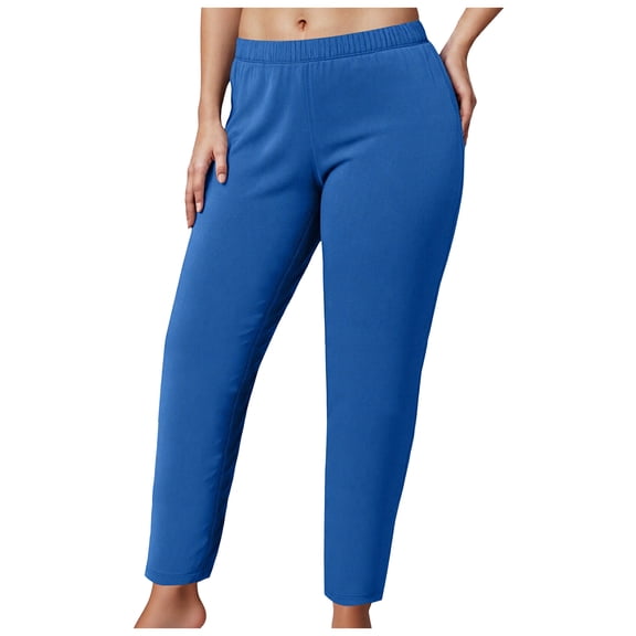 COMVALUE Women's Plus Workout Leggings High Waisted Lounge Tummy Control Gym Yoga Pants (Blue, 3XL)