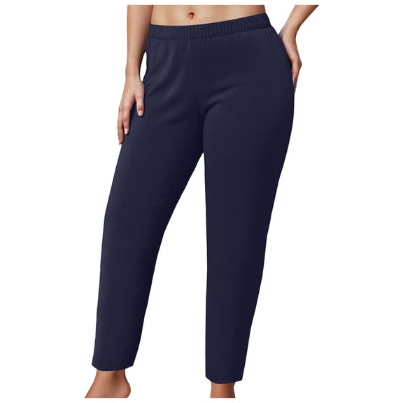 COMVALUE Women's Plus Workout Leggings High Waisted Lounge Tummy Control Gym Yoga Pants (Navy, 3XL)