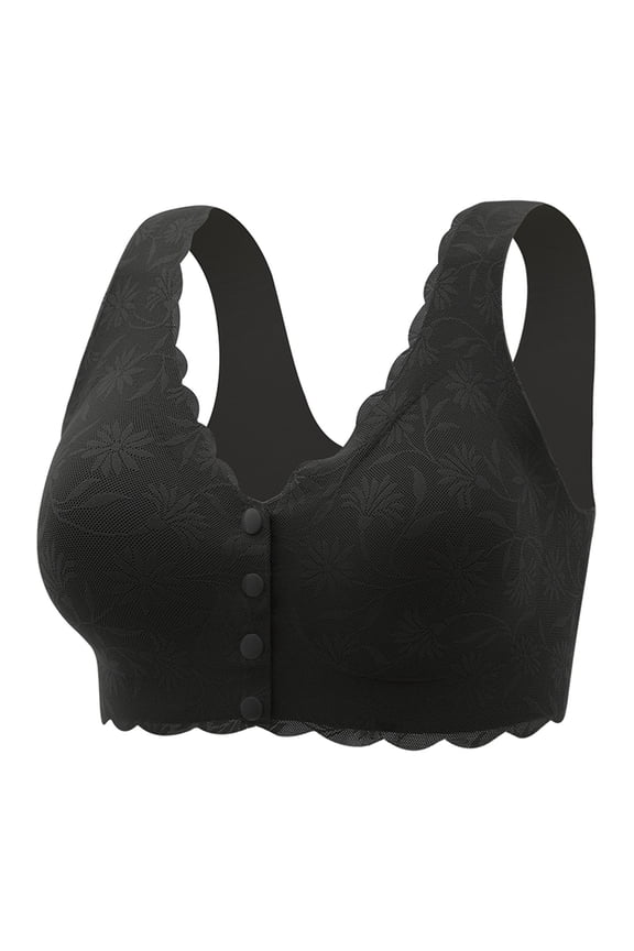 Women's Push Up Full Coverage Underwire Support Everyday T-Shirt Bra Hide Back Fat (Black, XXL)