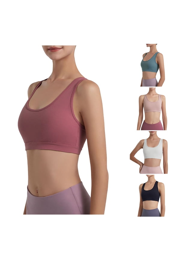 Women's Racerback Sports Fitness Support Workout Running Bras (White, XL)