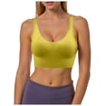 thumbnail image 1 of COMVALUE Women's Seamless Sports Style Bra Crop Top Vest Stretch Shapewear (Yellow, M), 1 of 6