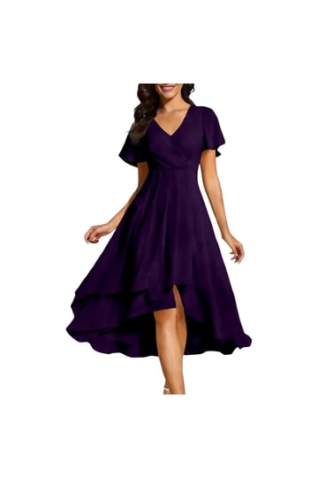 dark purple semi formal dress Cute Dark Purple Tulle Short Bridesmaid Dress, Tulle Party Dress, Shor –  Cutedressy main image 1