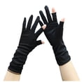 thumbnail image 1 of COMVALUE Women’s Summer Sun Protection Driving Gloves Non-slip Touchscreen Sunblock Mid-Length Gloves for Cycling Riding (Black, One Size), 1 of 3
