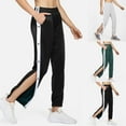thumbnail image 1 of COMVALUE Women's Tear Away Pants Side Split Snap Open Bottom Sweatpants Leg Surgery Pants with Pockets (Grey, L), 1 of 1