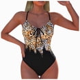 thumbnail image 1 of COMVALUE Women's Tummy Control One Athletic Swimsuit Twist Front Ruched Bathing Suits Tie Back Swimwear (Yellow, S), 1 of 7