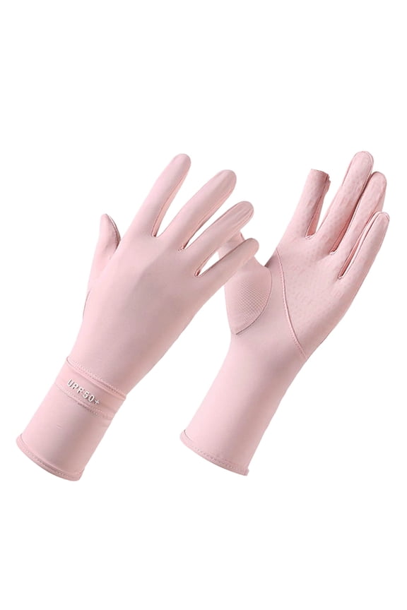 Women's UPF 50+ Mesh Palm Touchscreen Driving Gloves for Sun Protection (Pink, One Size)