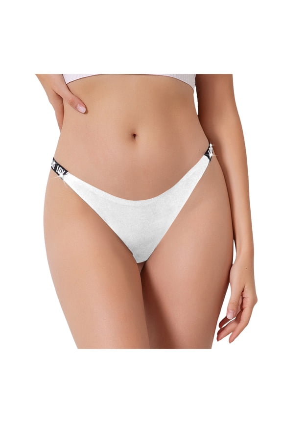 Women's Very Sexy Shine Strap Thong Underwear Panties for Women 2026 (White, M)