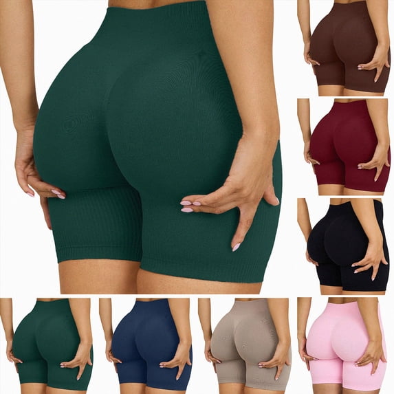 COMVALUE Women's Workout Impact Shorts 3.6" /4.5" Scrunch Butt Lifting Gym Shorts Yoga Running Biker (Black, S)