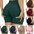 thumbnail image 1 of COMVALUE Women's Workout Impact Shorts 3.6" /4.5" Scrunch Butt Lifting Gym Shorts Yoga Running Biker (Green, L), 1 of 7
