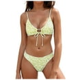 thumbnail image 1 of COMVALUE Womens 2026 Bikini Sets Two Piece Swimsuit Cutout String Bathing Suit (Yellow, XL), 1 of 7