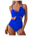 thumbnail image 1 of COMVALUE Womens Bikini Set High Waisted Swimwear Tie Knot High Rise Two Piece Swimsuits Bathing Suits (Blue, XS), 1 of 8
