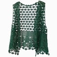 thumbnail image 1 of COMVALUE Womens Floral Crochet Lace Boho Trim Sleeveless Open Front Vest Cardigan (Green, One Size), 1 of 4