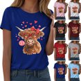 thumbnail image 1 of COMVALUE Womens Highland Cow Shirt Cute Cowgirl Tshirt Cattle Bella Graphic Tees Casual Short Sleeve Summer Tops (Light Blue, 3XL), 1 of 6