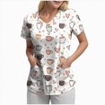thumbnail image 1 of COMVALUE Womens Holiday Scrub Tops (White, XXL), 1 of 5