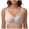 thumbnail image 1 of COMVALUE Womens No Underwire Bras Seamless Mesh Full Coverage Wireless Bra Push Up Bralette Comfortable (Pink, L), 1 of 7
