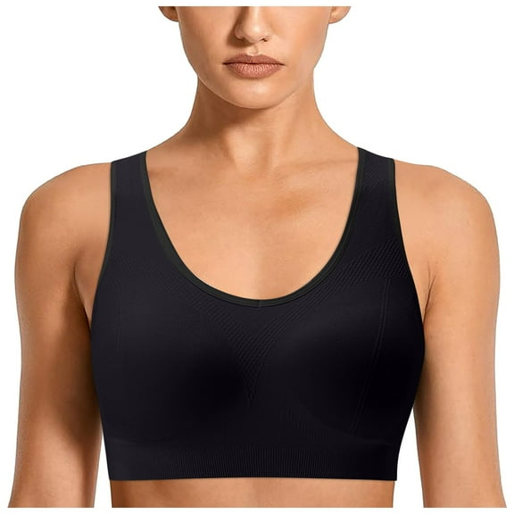 COMVALUE Womens Running Bra Moisture Absorption Fitness Yoga Sports Underwear Cross Back Push-up Bra (Black, M)