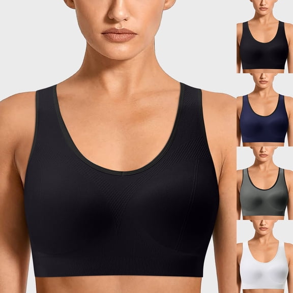 COMVALUE Womens Running Bra Moisture Absorption Fitness Yoga Sports Underwear Cross Back Push-up Bra (Black, S)