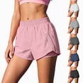 thumbnail image 1 of COMVALUE Womens Running Shorts with Zipper Pockets 3"/5" High Waisted Athletic Gym Workout Shorts for Women with Liner Pink XL, 1 of 5