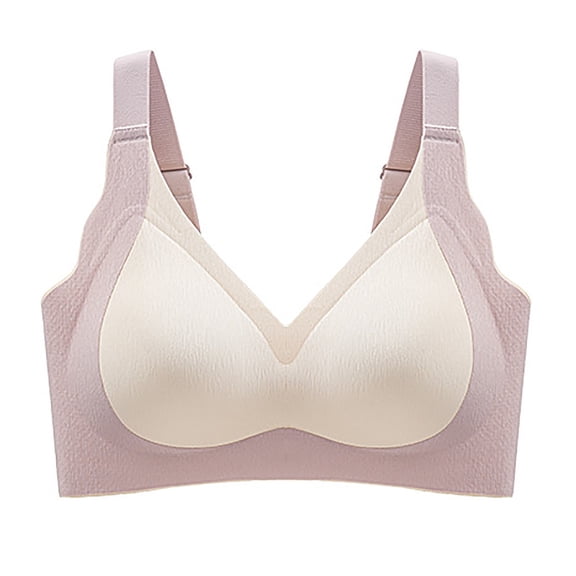 COMVALUE Womens Seamless Wireless Supportive Bras Push Up Comfort Soft No Underwire Full Coverage T-Shirt Bra (Purple, 6XL)