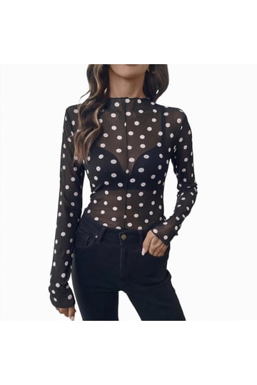 Sheer Polka Dot Blouses