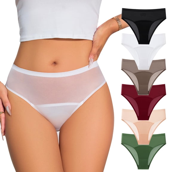 COMVALUE Womens Softstretch Seamless High Waist Full Brief (Green, M)