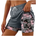 thumbnail image 1 of COMVALUE Womens Swim Trunks with Compression Liner Quick Dry 7 Inch Bathing Suit Beach Short with Zipper Pockets (Dark Gray, XS), 1 of 9