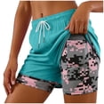 thumbnail image 1 of COMVALUE Womens Swim Trunks with Compression Liner Quick Dry 7 Inch Bathing Suit Beach Short with Zipper Pockets (Mint Green, L), 1 of 9