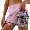 thumbnail image 1 of COMVALUE Womens Swim Trunks with Compression Liner Quick Dry 7 Inch Bathing Suit Beach Short with Zipper Pockets (Pink, M), 1 of 9
