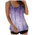 thumbnail image 1 of COMVALUE Womens Tankini Swimsuits Plus Size 2026 Floral Print Two Piece Bathing Suits Swim Tank Top with Tummy Control Shorts (S, Light Purple), 1 of 5