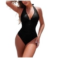 thumbnail image 1 of COMVALUE Womens Tummy Control Swimsuits One Piece Modest Bathing Suit Curvy Full Coverage Swim Suits (Black, S), 1 of 9