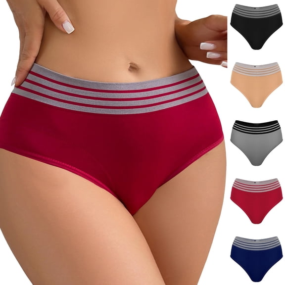 COMVALUE Womens Underwear Cheeky Bikini Panties for Women Briefs Soft Stretch Underwear 1 Pack (Grey, M)