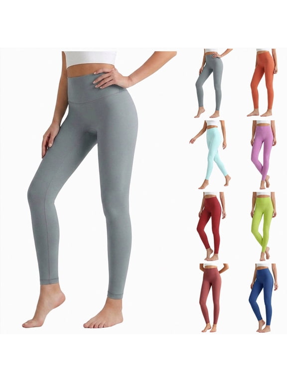 Yoga Leggings High Waisted Buttery Soft Womens Workout Lounge Pants Orange L