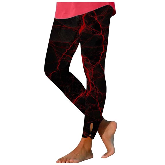 COMVALUE Yoga Leggings for Women Stretch High Waisted Yoga Pants Tummy Control Workout Yoga Leggings (Wine, 3XL)