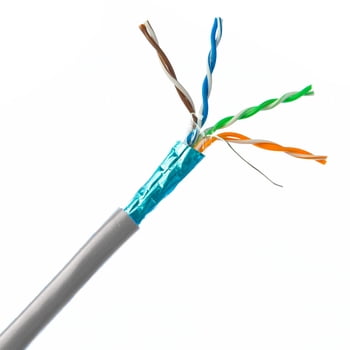 COMZON 1000ft Cat5e Bulk Ethernet Cable 24 AWG 4 Pair Solid Copper STP Shielded - Pull Box, Gray