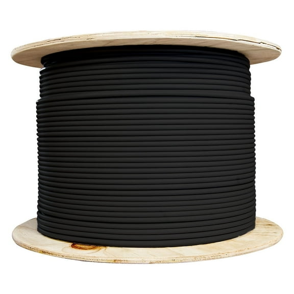 COMZON 1000ft Cat6a Stranded Ethernet Cable 24AWG UTP Unshielded Twisted Pair, 500MHz Network Speed 10Gbps, Bulk Spool for Networking, Black