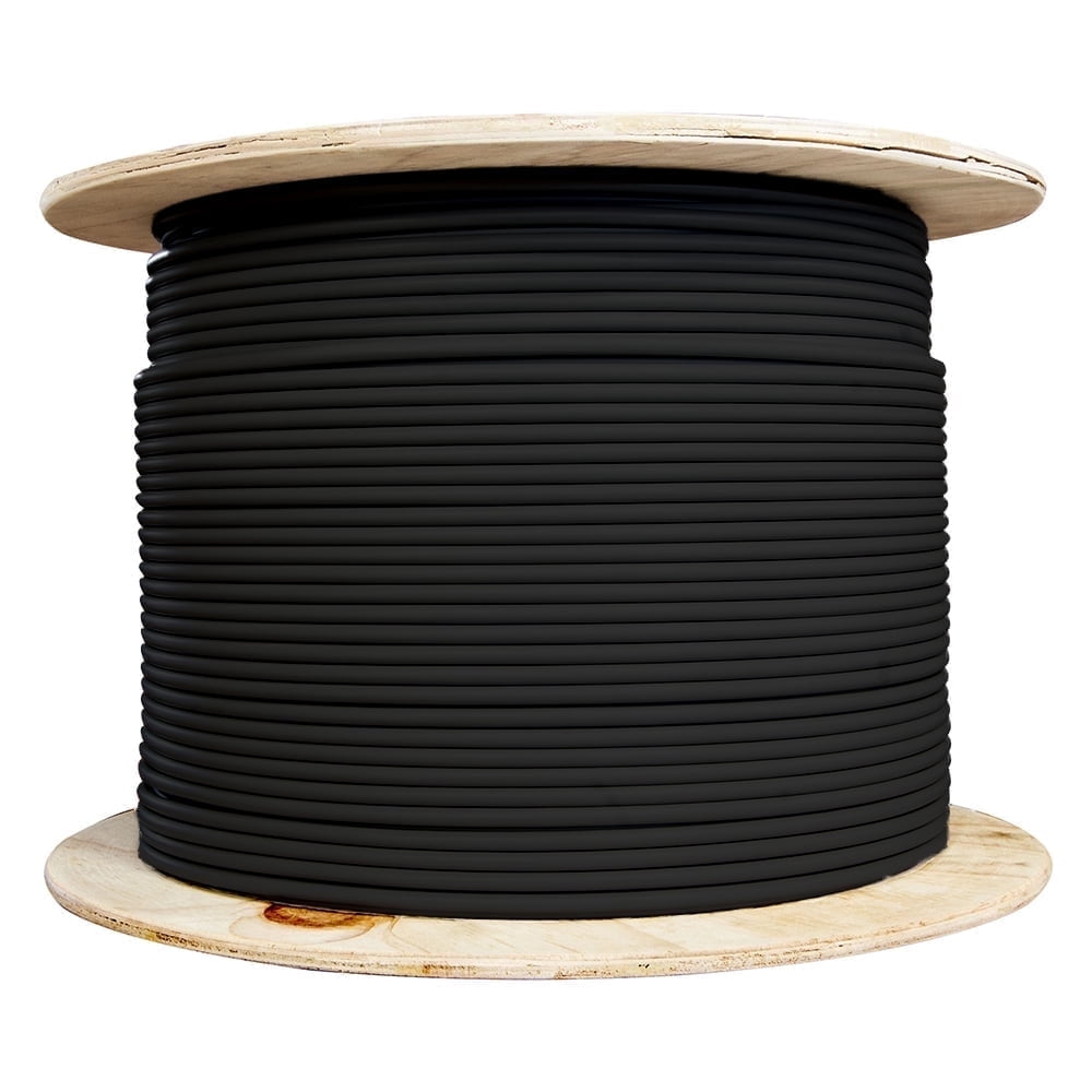 COMZON 1000ft Shielded Cat6a F/UTP Ethernet Cable 26AWG Stranded Copper, 500Mhz Network Speed 10Gigabit Patch Cable, Black