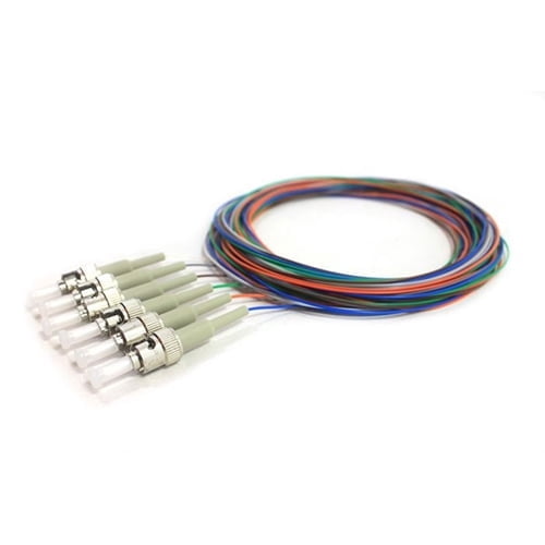 COMZON 6 Strand Fiber Pigtail, OM1 62.5/125, ST/PC Connectors, 9.8 Feet ...