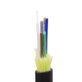COMZON Black Indoor/Outdoor Fiber Optic Cable, 6-Strand Multimode 62.5/125 Micron, Riser Rated, 2000ft