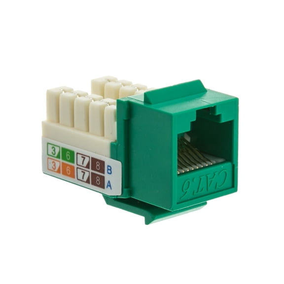 COMZON Slimline Cat6 Keystone Jack, RJ45 Female to 110 Punch Down, Green