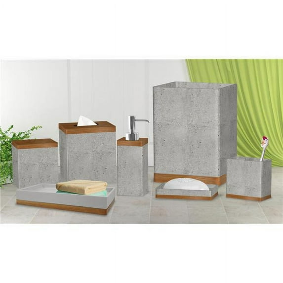 CON-7PC-SET 7 Piece Concrete Set Bath Collection Stone Grey