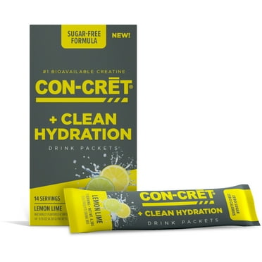 CON-CRET + Clean Hydration, Electrolyte Profile, Creatine HCl, Lemon Lime, 14 Servings