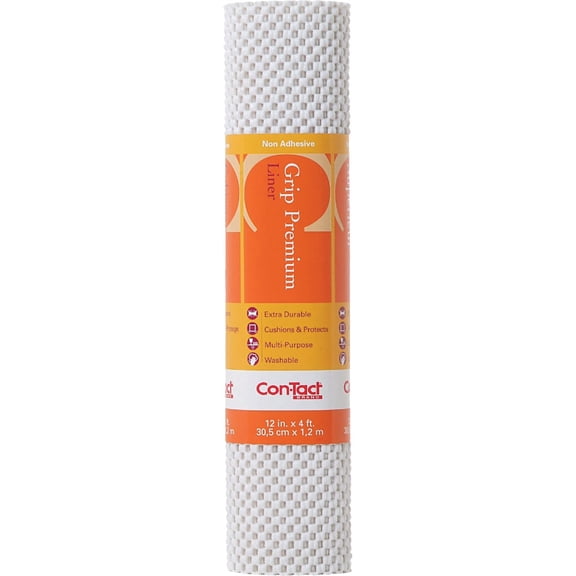 CON-TACT BRAND 04F-C6L52-06EC Con-Tact Brand Grip Premium Non-Adhesive Non-Slip Shelf and Drawer Liner, Bright White (6 Pack)