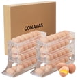 thumbnail image 1 of CONAVAS 2 PCS Egg Dispenser Automatic Rolling Egg Tray Organizer, Space Saving Refrigerator Egg Roller,Works in The Refrigerator, Kitchen, Cabinets, and Dining Table - Transparent, 1 of 8